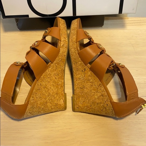 Ann Taylor Loft Studded Leather Wedge Sandals - Picture 6 of 12